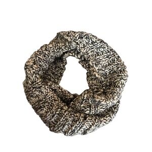 Gap Chunky‎ Knit Infinity Scarf Black White Marled Acrylic Winter Circle Loop